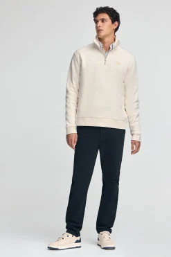 Polo Club Sweat-Shirts*Sweat-shirt écru à fermeture éclair partielle et logo Beige