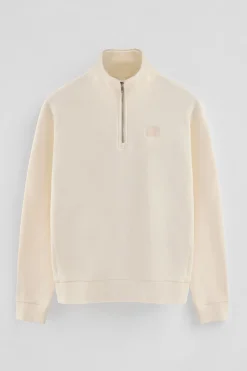 Polo Club Sweat-Shirts*Sweat-shirt écru à fermeture éclair partielle et logo Beige