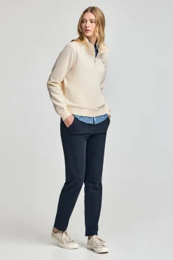 Polo Club Sweat-Shirts*Sweat-shirt écru à fermeture éclair partielle et broderie Rigby Go Beige