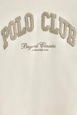 Polo Club Sweat-Shirts*Sweat-shirt écru avec capuche et logo established 2012 Beige