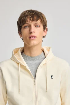 Polo Club Sweat-Shirts*Sweat-shirt écru avec capuche, fermeture éclair et logo Rigby Go Beige