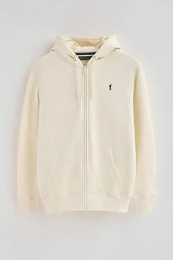 Polo Club Sweat-Shirts*Sweat-shirt écru avec capuche, fermeture éclair et logo Rigby Go Beige
