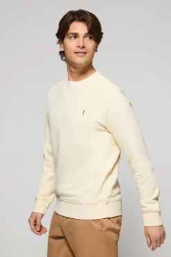 Polo Club Sweat-Shirts*Sweat-shirt écru détente à col ras du cou et broderie Rigby Go Beige
