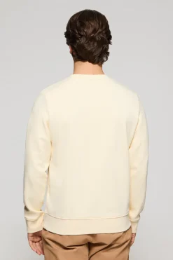 Polo Club Sweat-Shirts*Sweat-shirt écru détente à col ras du cou et broderie Rigby Go Beige