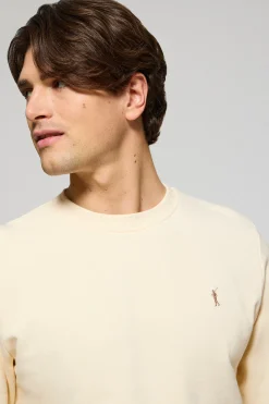 Polo Club Sweat-Shirts*Sweat-shirt écru détente à col ras du cou et broderie Rigby Go Beige