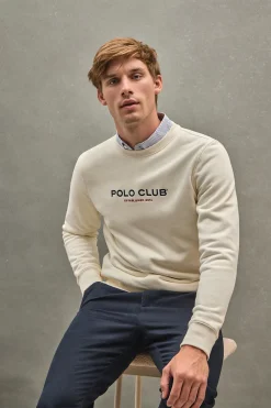 Polo Club Sweat-Shirts*Sweat-shirt de couleur écru à coupe décontractée Established 2012 Beige