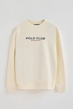 Polo Club Sweat-Shirts*Sweat-shirt de couleur écru à coupe décontractée Established 2012 Beige