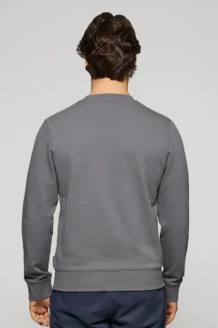 Polo Club Sweat-Shirts*Sweat-shirt gris détente à col ras du cou avec logo Rigby caoutchouté Asphalte