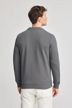 Polo Club Sweat-Shirts*Sweat-shirt gris bitume à col regular à col rond et imprimé caoutchouté Asphalte