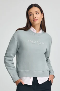 Polo Club Sweat-Shirts*Sweat-shirt gris bleu à coupe boxy Established 2012 Bleu grisâtre
