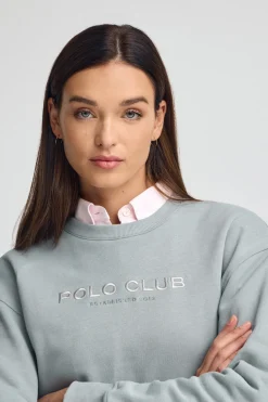 Polo Club Sweat-Shirts*Sweat-shirt gris bleu à coupe boxy Established 2012 Bleu grisâtre