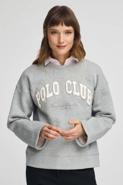 Polo Club Sweat-Shirts*Sweat-shirt gris chiné à coupe ample avec logo Established 2012 Gris Vigoré