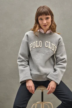 Polo Club Sweat-Shirts*Sweat-shirt gris chiné à coupe ample avec logo Established 2012 Gris Vigoré