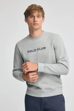 Polo Club Sweat-Shirts*Sweat-shirt gris chiné à coupe décontractée Established 2012 Gris Vigoré