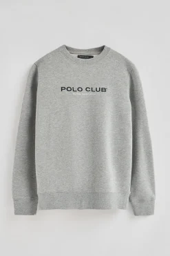 Polo Club Sweat-Shirts*Sweat-shirt gris chiné à coupe décontractée Established 2012 Gris Vigoré