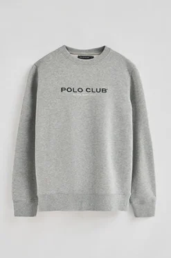 Polo Club Sweat-Shirts*Sweat-shirt gris chiné à coupe décontractée Established 2012 Gris Vigoré