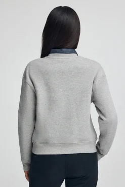 Polo Club Sweat-Shirts*Sweat-shirt gris chiné à coupe boxy Established 2012 Gris Vigoré