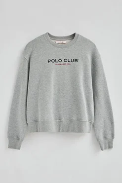 Polo Club Sweat-Shirts*Sweat-shirt gris chiné à coupe boxy Established 2012 Gris Vigoré