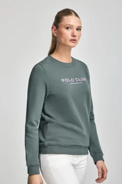 Polo Club Sweat-Shirts*Sweat-shirt gris et logo caoutchouté Gris Pierre