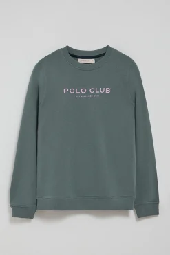 Polo Club Sweat-Shirts*Sweat-shirt gris et logo caoutchouté Gris Pierre