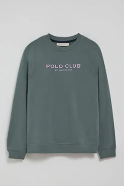 Polo Club Sweat-Shirts*Sweat-shirt gris et logo caoutchouté Gris Pierre