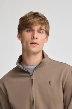 Polo Club Sweat-Shirts*Sweat-shirt marron à col montant, fermeture éclair et logo Rigby Go Brun