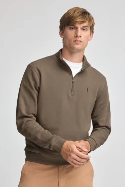 Polo Club Sweat-Shirts*Sweat-shirt marron à fermeture éclair partielle et logo Rigby Go Brun