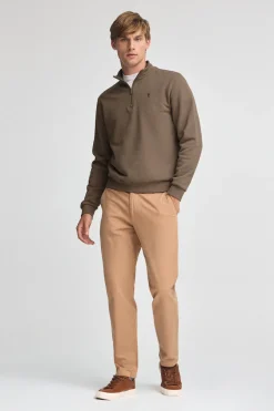 Polo Club Sweat-Shirts*Sweat-shirt marron à fermeture éclair partielle et logo Rigby Go Brun