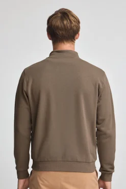 Polo Club Sweat-Shirts*Sweat-shirt marron à fermeture éclair partielle et logo Rigby Go Brun