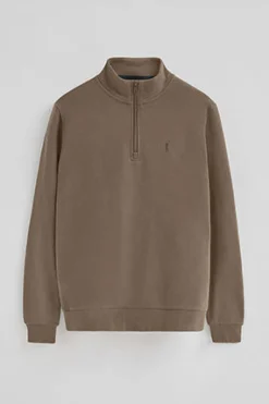 Polo Club Sweat-Shirts*Sweat-shirt marron à fermeture éclair partielle et logo Rigby Go Brun