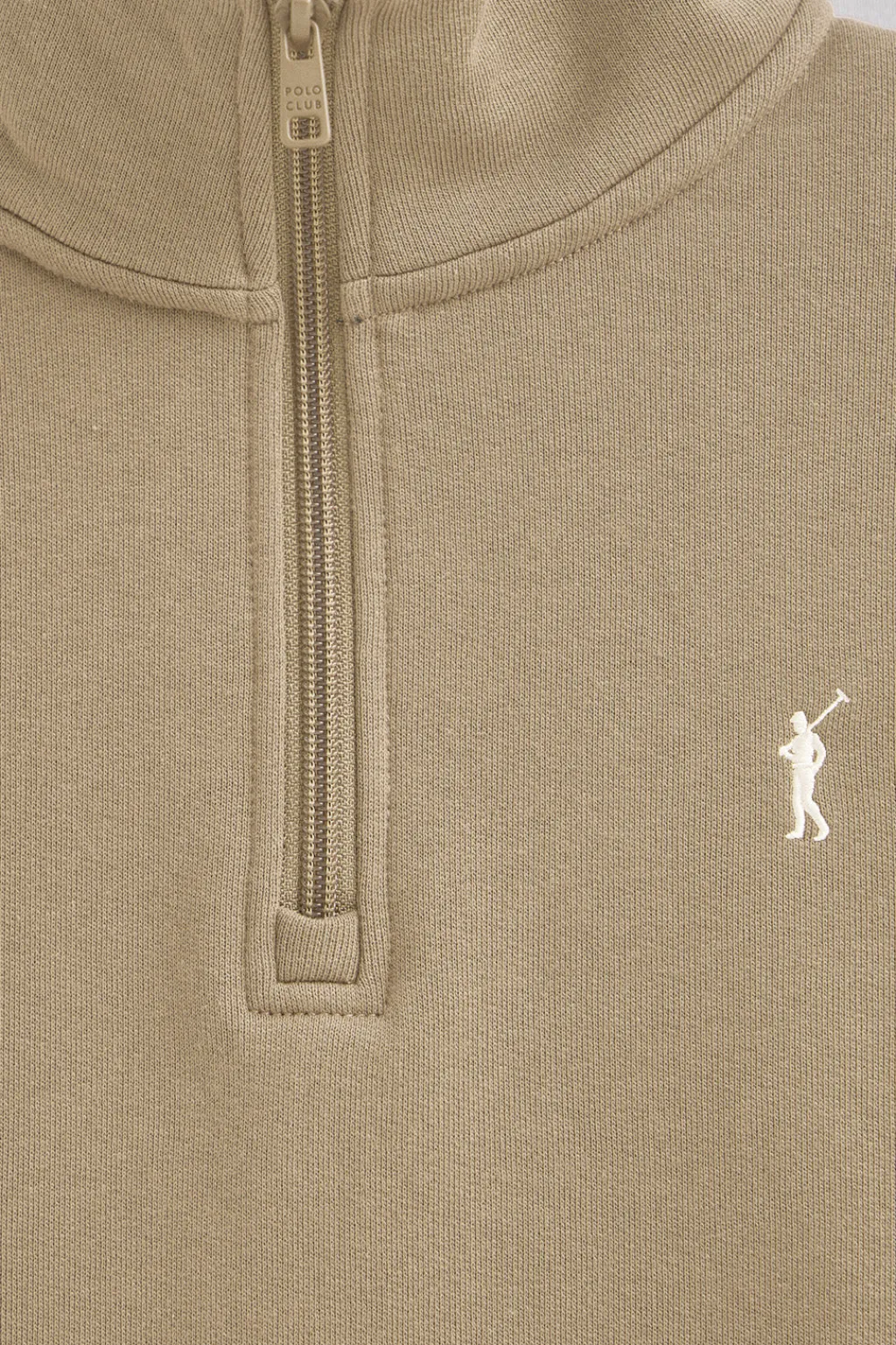 Polo Club Sweat-Shirts*Sweat-shirt marron clair à fermeture éclair partielle et logo Rigby Go Brun