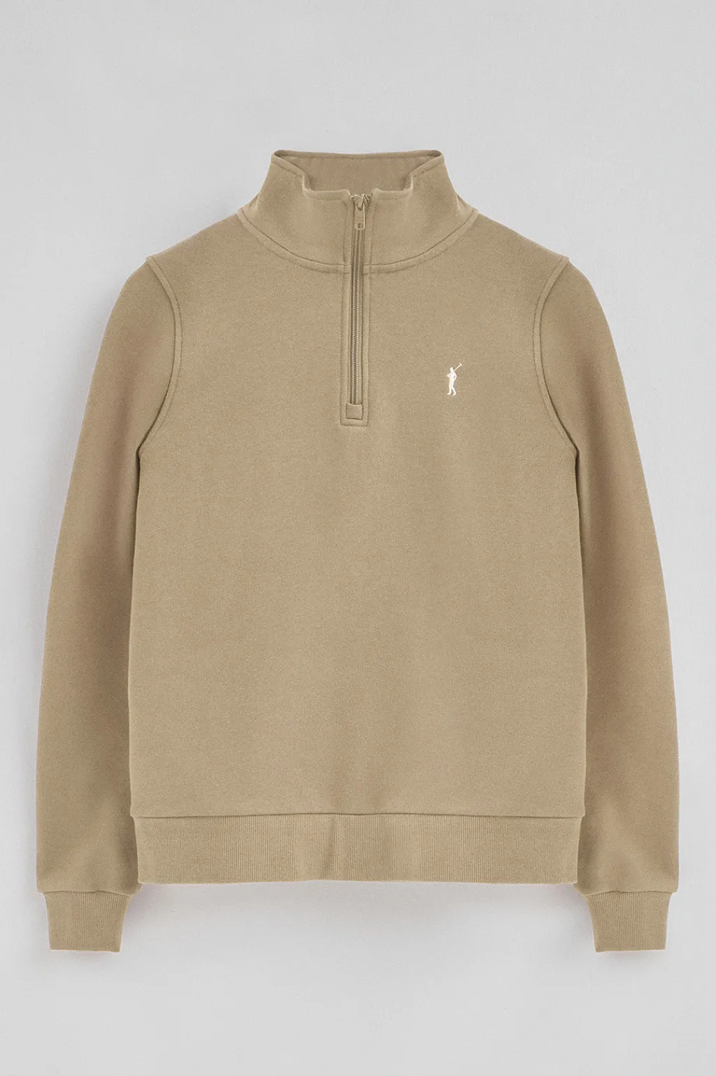 Polo Club Sweat-Shirts*Sweat-shirt marron clair à fermeture éclair partielle et logo Rigby Go Brun