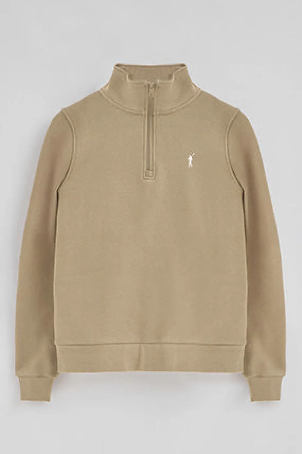 Polo Club Sweat-Shirts*Sweat-shirt marron clair à fermeture éclair partielle et logo Rigby Go Brun