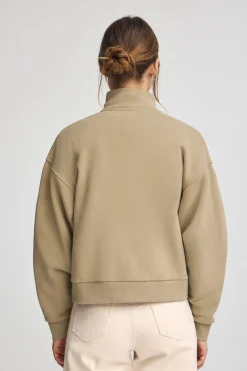 Polo Club Sweat-Shirts*Sweat-shirt marron clair à col montant et logo established 2012 Brun