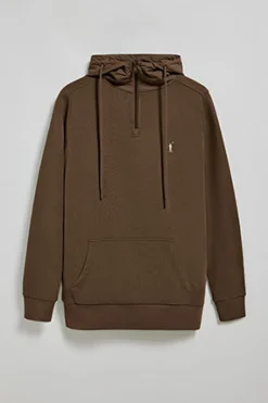 Polo Club Sweat-Shirts*Sweat-shirt à fermeture éclair partielle avec capuche et broderie Rigby Go Marron foncé