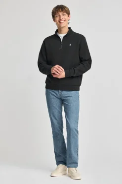 Polo Club Sweat-Shirts*Sweat-shirt à fermeture éclair partielle et broderie Rigby Go Noir