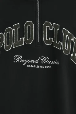 Polo Club Sweat-Shirts*Sweat-shirt avec fermeture éclair partielle et logo Established 2012 Noir