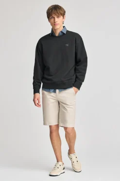 Polo Club Sweat-Shirts*Sweat-shirt détente à col ras du cou et détail Noir