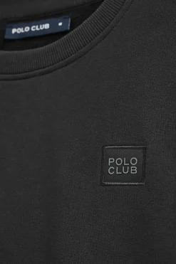 Polo Club Sweat-Shirts*Sweat-shirt détente à col ras du cou et détail Noir