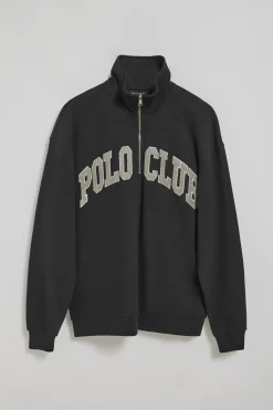 Polo Club Sweat-Shirts*Sweat-shirt Seldon à fermeture éclair partielle avec imprimé Noir