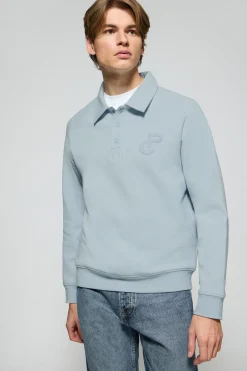 Polo Club Sweat-Shirts|Polos*Sweat-shirt polo Gorka bleu marine avec monogramme Bleu ciel