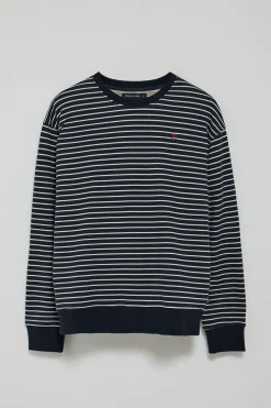 Polo Club Sweat-Shirts*Sweat-shirt rayé Captain avec monogramme brodé Bleu Marine