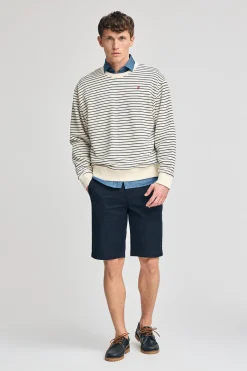 Polo Club Sweat-Shirts*Sweat-shirt rayé couleur Captain avec monogramme brodé Beige