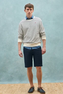 Polo Club Sweat-Shirts*Sweat-shirt rayé couleur Captain avec monogramme brodé Beige