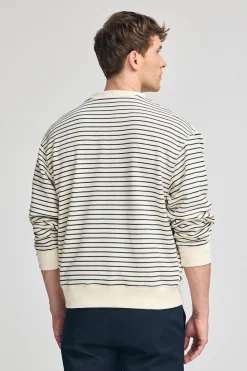 Polo Club Sweat-Shirts*Sweat-shirt rayé couleur Captain avec monogramme brodé Beige