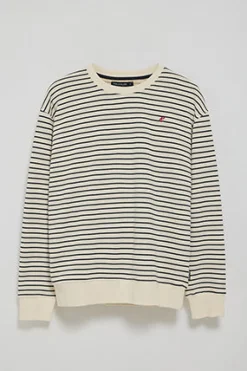Polo Club Sweat-Shirts*Sweat-shirt rayé couleur Captain avec monogramme brodé Beige