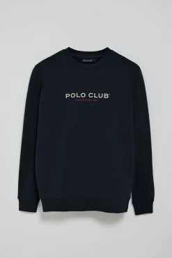 Polo Club Sweat-Shirts*Sweat-shirt regular à col rond et imprimé caoutchouté Bleu Marine