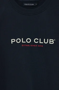 Polo Club Sweat-Shirts*Sweat-shirt regular à col rond et imprimé caoutchouté Bleu Marine