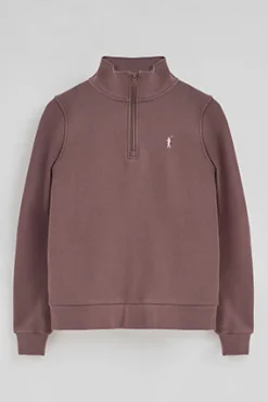 Polo Club Sweat-Shirts*Sweat-shirt à fermeture éclair partielle et logo Rigby Go Rose taupe
