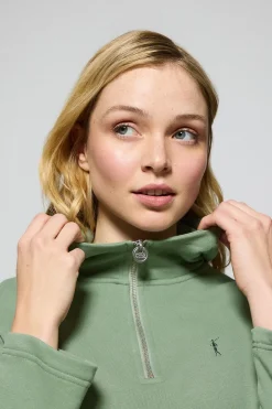 Polo Club Sweat-Shirts*Sweat-shirt Sinsajo avec capuche, fermeture éclair et logo Rigby Go Vert jade